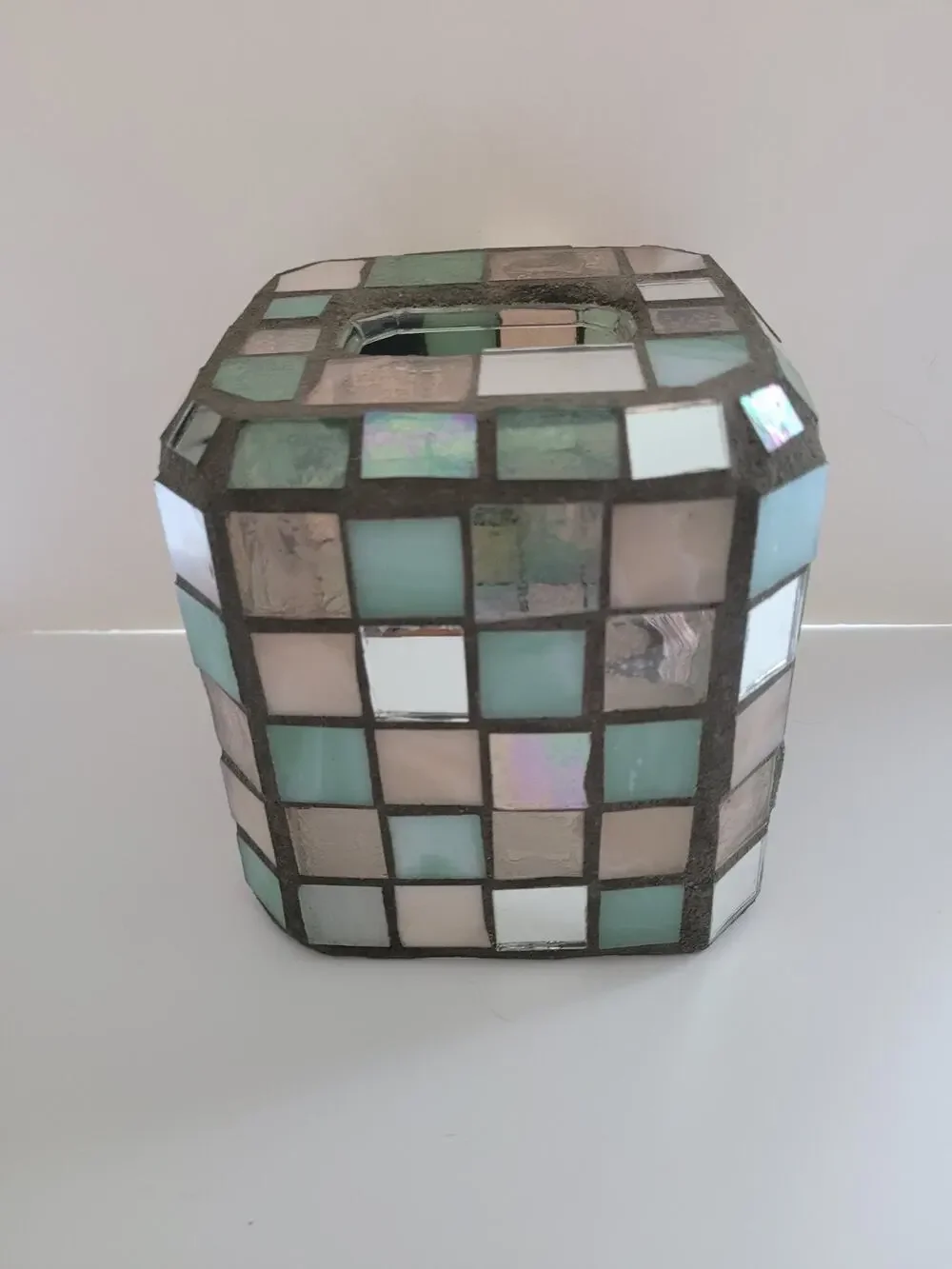 Tissue Box Cover Beach Stain Glass